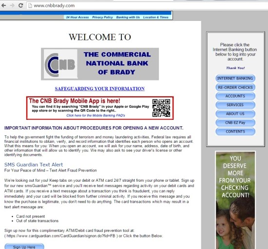 Commercial National Bank of Brady Online Banking