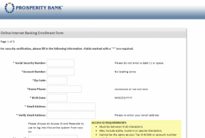 prosperity bank number banking telephone zip birth security address social account code date email login